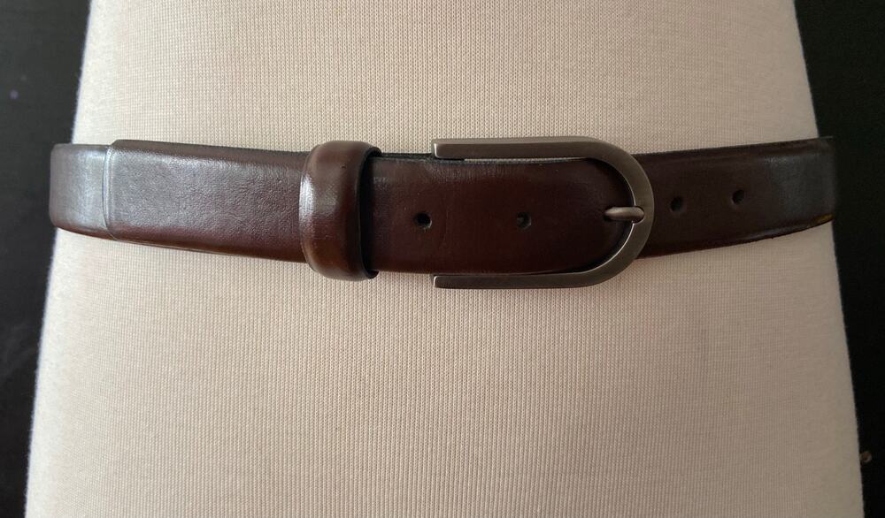 KENNETH COLE New York Dark Brown Leather Belt Mens sz 38